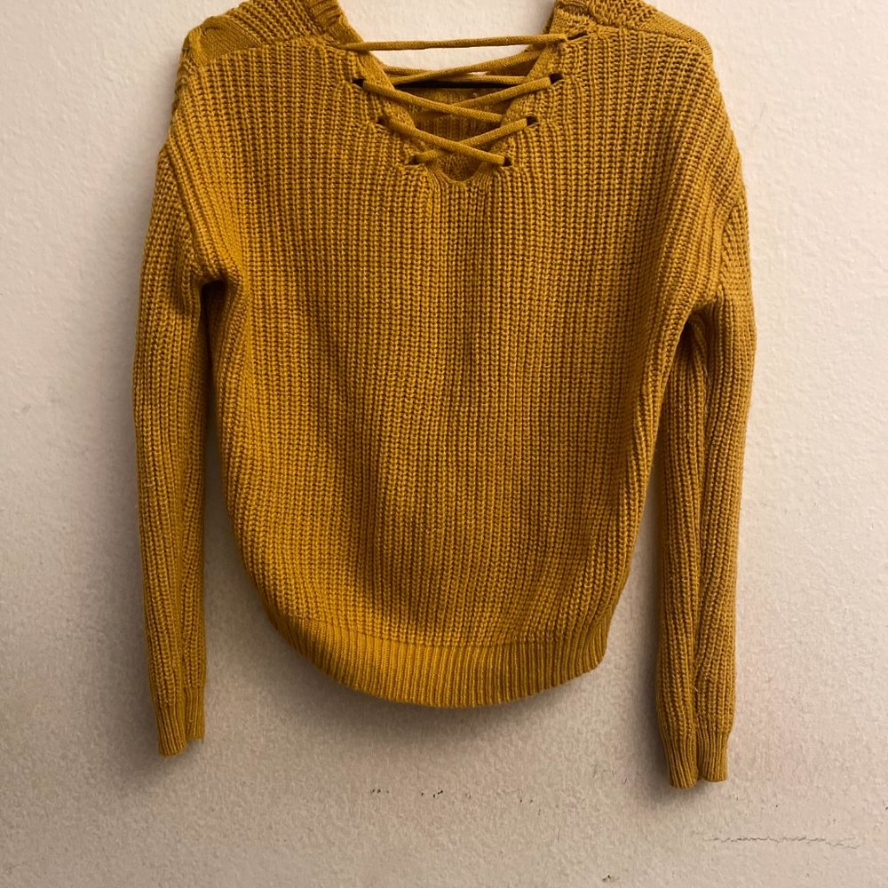 Cute M Almost Famous Yellow Mustard Sweater